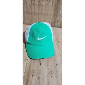 Nike Golf VRS 20XI Mens Swoosh Logo Green White Baseball Cap Flex Fit EUC
